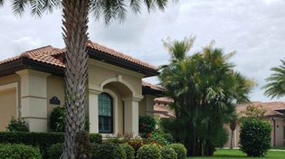 Front door with green lawn Photo